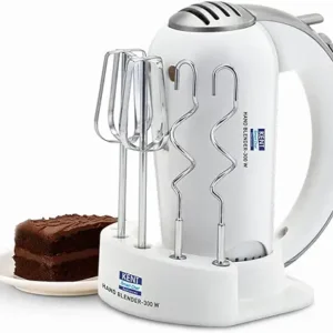 KENT Hand Blender 300 W | 5 Variable Speed Control | Multiple Beaters & Dough Hooks | Turbo Function, Plastic, 300 Watts