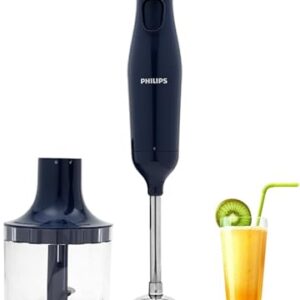 PHILIPS HL1683/00 Hand Blender | Powerful 300W Motor | with Rust free steel arm | Easy single trigger operation | Specially designed blades | Wall bracket for easy storage, 2year warranty Blue & White