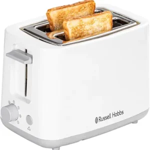 Russell Hobbs 16600 2-Slice Pop Up Toaster | 700 Watts Power | Inbuilt Bun Warmer | Variable Browning Control (7 Settings) | Anti-Jam, Pop-Up & Cancel Functions Removable Crumb Tray | 2-Year Warranty
