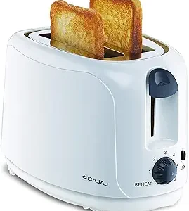 Bajaj ATX 4 750 watts 2-Slice Pop-up Toaster | Dust Cover & Slide Out Crumb Tray | 6-Level Browning Controls | Mid-Cycle Cancel Feature | 2-Yr Warranty | 750 watts | Electric Toaster ( White )