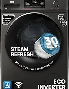 IFB 9 Kg 5 Star, DeepClean® Technology, AI Powered, WiFi, Fully Automatic Front Load Washing Machine (EXECUTIVE OXN 9014 CMS, PowerSteam®, 9 Swirl, Steam Refresh, Inbuilt Heater, Eco Inverter, Onyx)