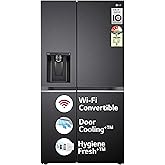 LG 630 L, 3 Star, Frost-Free, Double Door, Door Cooling+, Hygiene Fresh+, Smart Inverter, Wi-Fi Convertible Side By Side Refrigerator with AI ThinQ (GL-L257CMC3, Matt Black, Ice & Water Dispenser)