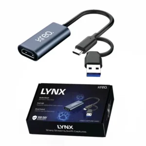 Kreo Lynx Full HD Video Capture Card, HDMI to USB 3.0, Full HD 1080p/ 60FPS Support Media Streaming Device (Grey)