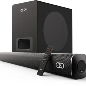 GOBOULT Bassbox X120 with Subwoofer, 120W Power, 2.1 Channel, 3 EQ Modes, Remote Control 120 W Bluetooth Soundbar (Black, 2.1 Channel)